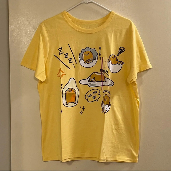 GUDETAMA by SANRIO NWOT Sleeve Graphic T-Shirt in Yellow - Picture 4 of 9